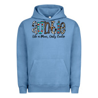 Pigment Pebble Blue auntie  like a mom, only cooler Urban Hoodie - CowhideDigitalArt