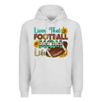 Dove Grey livin' that football mom life Premium Hoodie - HRA Design Shop