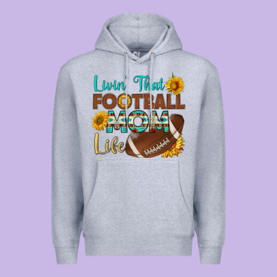 Livin' That Football Mom Life Premium Hoodie Designed By Hra Design Shop