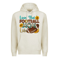 Oatmeal Heather livin' that football mom life Premium Hoodie - HRA Design Shop