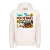 Pale Pink livin' that football mom life Premium Hoodie - HRA Design Shop