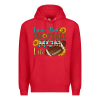 Red livin' that football mom life Premium Hoodie - HRA Design Shop