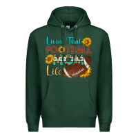 Sports Green livin' that football mom life Premium Hoodie - HRA Design Shop