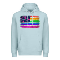 American Flag And Lgbt Flag  Background Premium Hoodie | Teevron