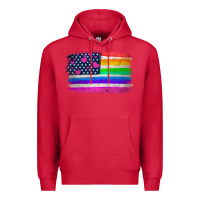 Cardinal american flag and lgbt flag  background Premium Hoodie - HRA Design Shop