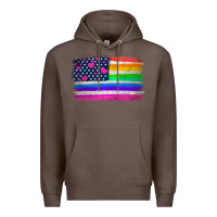 Coffee american flag and lgbt flag  background Premium Hoodie - HRA Design Shop