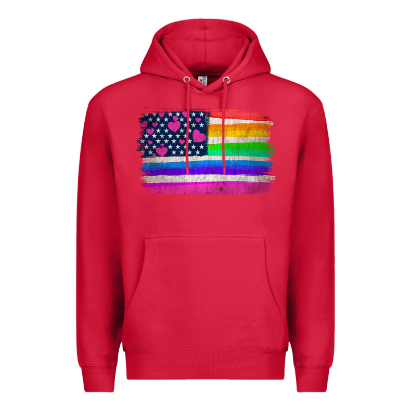 American Flag And Lgbt Flag  Background Premium Hoodie by HRA Design Shop | Teevron