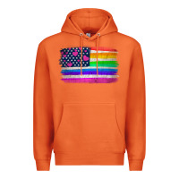 Carrot american flag and lgbt flag  background Premium Hoodie - HRA Design Shop