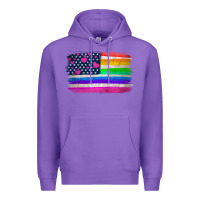 Purple american flag and lgbt flag  background Premium Hoodie - HRA Design Shop