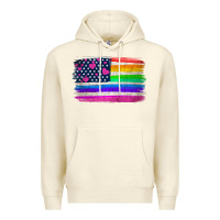 Sandshell american flag and lgbt flag  background Premium Hoodie - HRA Design Shop