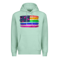 Seafoam american flag and lgbt flag  background Premium Hoodie - HRA Design Shop