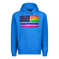 True Royal american flag and lgbt flag  background Premium Hoodie - HRA Design Shop