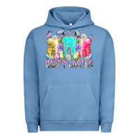 Pigment Pebble Blue happy easter tooth Urban Hoodie - RacoonDesign