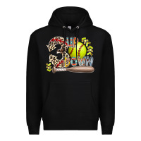 Black three up down softball Premium Hoodie - RacoonDesign