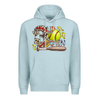Blue Mist three up down softball Premium Hoodie - RacoonDesign