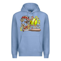 Colony Blue three up down softball Premium Hoodie - RacoonDesign