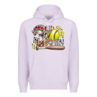 Lilac three up down softball Premium Hoodie - RacoonDesign