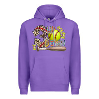 Purple three up down softball Premium Hoodie - RacoonDesign