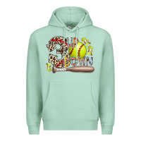 Seafoam three up down softball Premium Hoodie - RacoonDesign