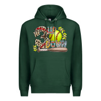 Sports Green three up down softball Premium Hoodie - RacoonDesign