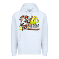White three up down softball Premium Hoodie - RacoonDesign