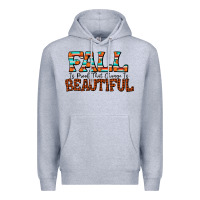 Heather Grey fall is proof that change is beautiful Premium Hoodie - CowhideDigitalArt