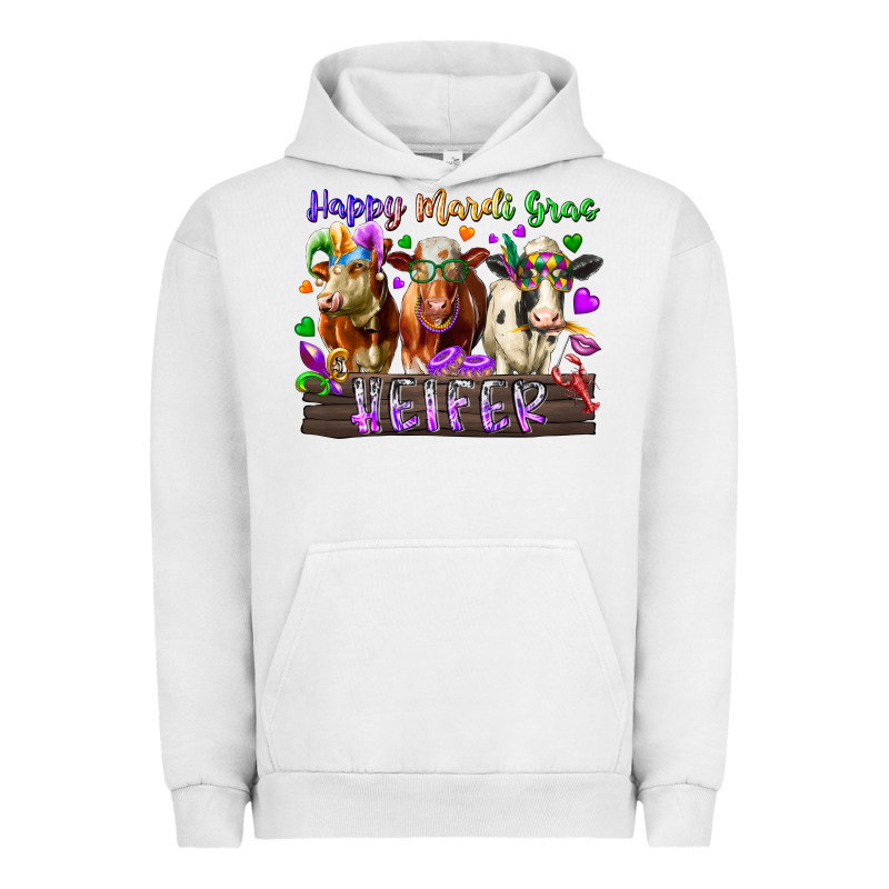 Happy Mardi Gras Heifer Urban Hoodie by RacoonDesign | Teevron