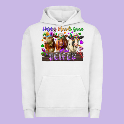 Happy Mardi Gras Heifer Urban Hoodie Designed By Racoondesign