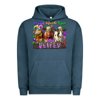 Pigment Midnight Navy happy mardi gras heifer Urban Hoodie - RacoonDesign