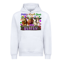 White happy mardi gras heifer Urban Hoodie - RacoonDesign