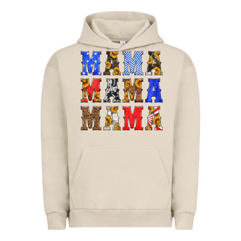 Mama American Flag 4th Of July Urban Hoodie by HRA Design Shop | Teevron