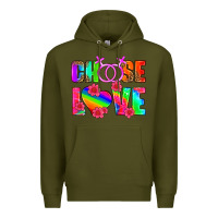 Army Green choose love (lesbian) Premium Hoodie - HRA Design Shop