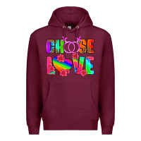 Burgundy choose love (lesbian) Premium Hoodie - HRA Design Shop