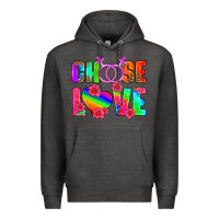 Charcoal Heather choose love (lesbian) Premium Hoodie - HRA Design Shop