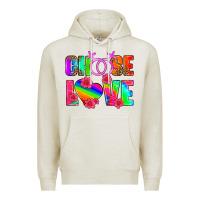 Oatmeal Heather choose love (lesbian) Premium Hoodie - HRA Design Shop