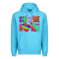 Ocean Blue choose love (lesbian) Premium Hoodie - HRA Design Shop