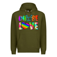 Army Green choose love (gay) Premium Hoodie - HRA Design Shop