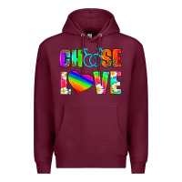 Burgundy choose love (gay) Premium Hoodie - HRA Design Shop
