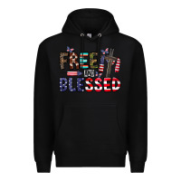 Black free and blessed Premium Hoodie - CowhideDigitalArt