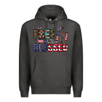 Charcoal Heather free and blessed Premium Hoodie - CowhideDigitalArt