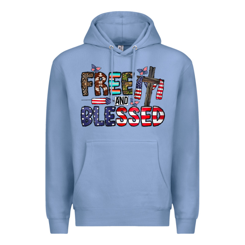 Free And Blessed Premium Hoodie by CowhideDigitalArt | Teevron