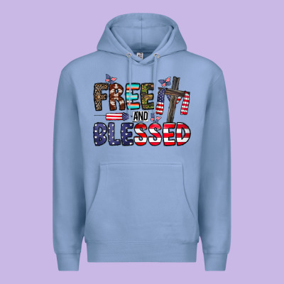 Free And Blessed Premium Hoodie Designed By Cowhidedigitalart