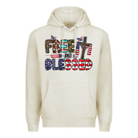 Oatmeal Heather free and blessed Premium Hoodie - CowhideDigitalArt