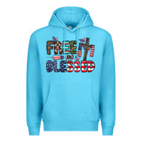 Ocean Blue free and blessed Premium Hoodie - CowhideDigitalArt