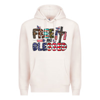 Pale Pink free and blessed Premium Hoodie - CowhideDigitalArt