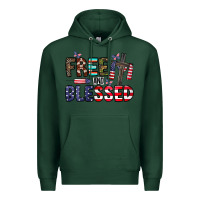 Sports Green free and blessed Premium Hoodie - CowhideDigitalArt