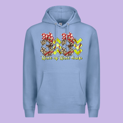 Three Up Theree Down Softball Premium Hoodie Designed By Racoondesign
