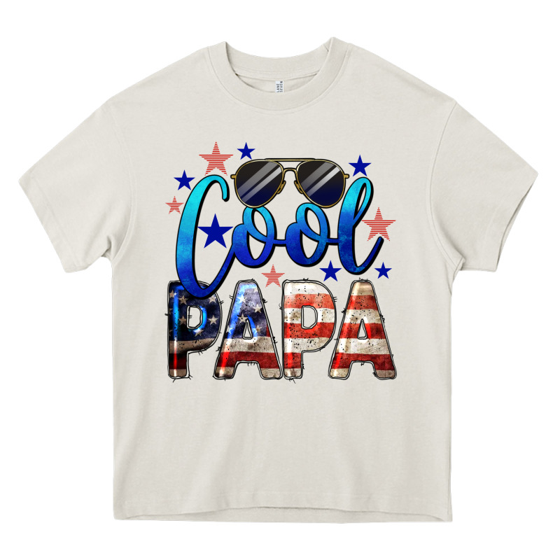 Cool Papa American Flag 4th Of July Heavy Core Tee by LillyAllenDesigns | Teevron