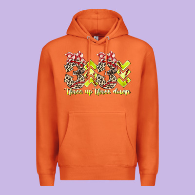 Three Up Theree Down Softball Premium Hoodie Designed By Racoondesign