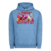 Pigment Pebble Blue happy valentines day Urban Hoodie - RacoonDesign
